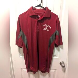 Alabama University Crimson Tide Old Varsity Polo Shirt Red Mens Size Large Logo